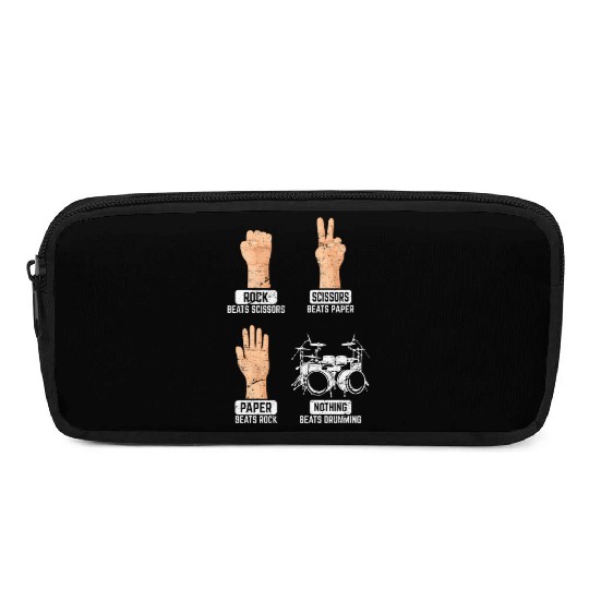 Rock Paper Scissors Nothing Beats Drumming Funny D Pencil Cases