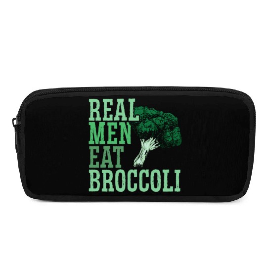 Real Men Eat Broccoli Broccoholic Vegetable Vegan Pencil Cases