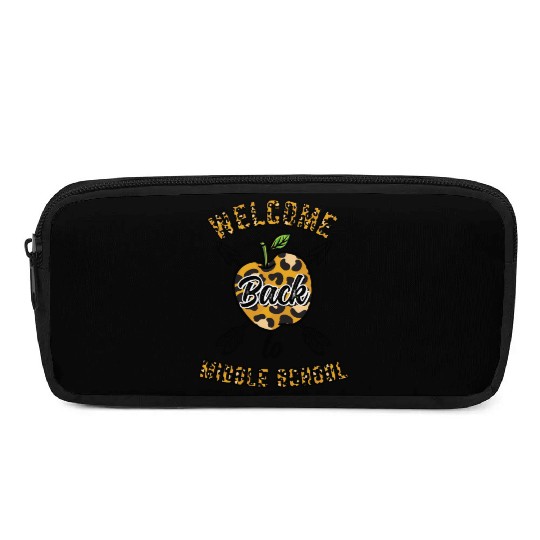 Welcome Back To Middle School Leopard Print Pencil Cases