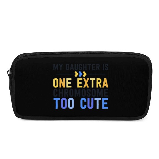 Family Down Syndrome Awareness for Dad Mom Extra Pencil Cases