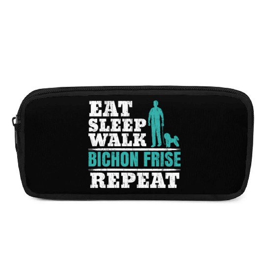 Eat Sleep Walk Bichon Frise Repeat Dog Lover Pencil Cases