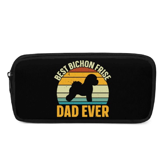 Best Bichon Frise Dad Ever Dog Lover Puppy Paw Pencil Cases