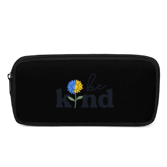 Be Kind Yellow Blue Sunflower World Down Syndrome Pencil Cases