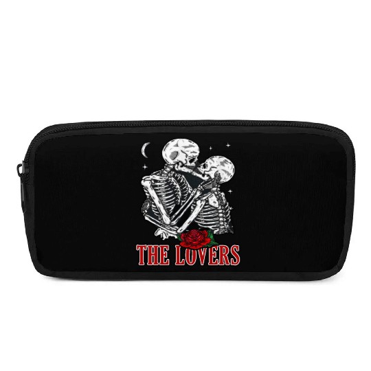 The Lovers Vintage Tarot Card Astrology Skull Pencil Cases