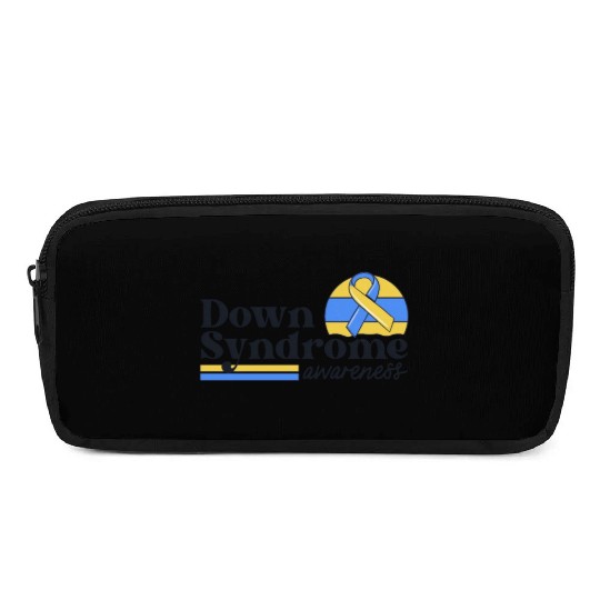 Down Syndrome Awareness Retro Sunset Yellow Blue Pencil Cases