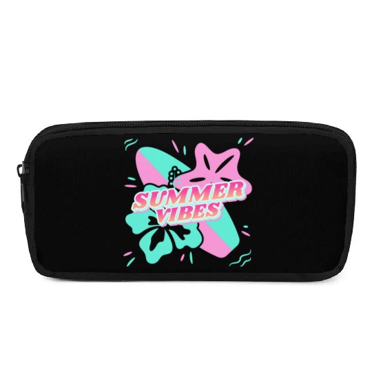 Summer Vibes - Beach, surf, hibiscus and starfish Pencil Cases
