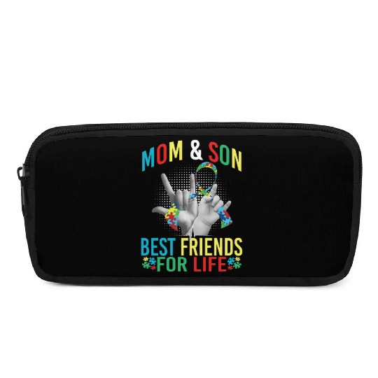 Mom And Son Best Friends For Life Autism Awareness Pencil Cases