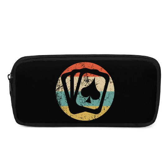 Playing Cards Spades Icon Retro Poker Pencil Cases