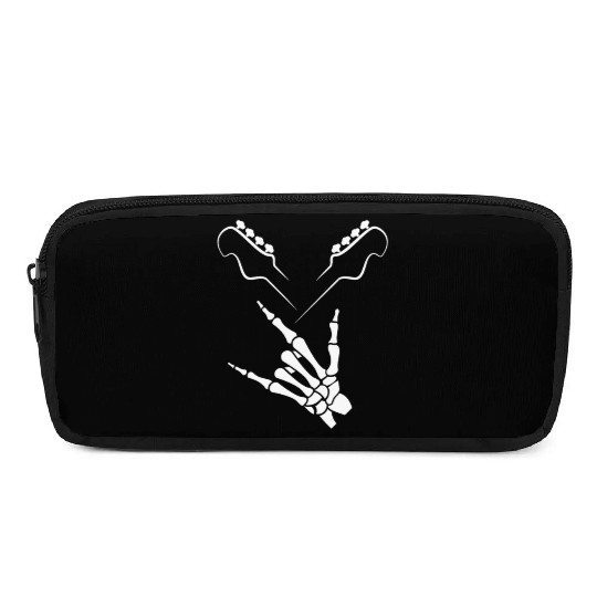 Rocker Skeleton Hand Rock On Rock Star Guitar Pencil Cases