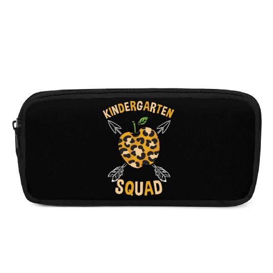 Kindergarten Back To School Squad Leopard Print Pencil Cases