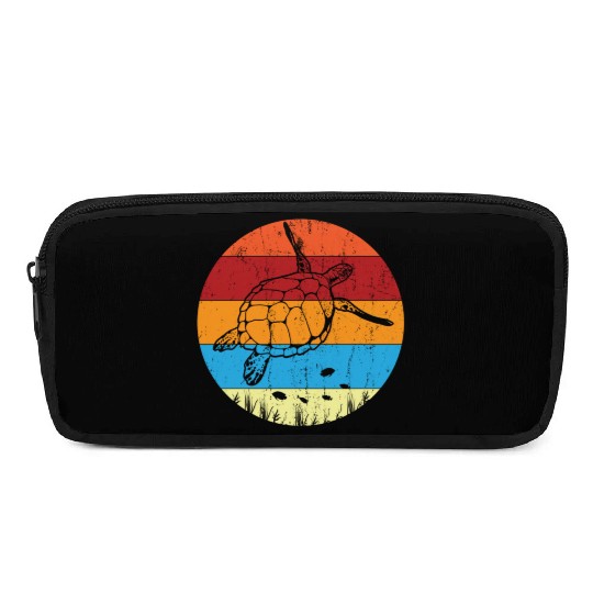 Retro Sea Turtle For Turtle Lover Pencil Cases
