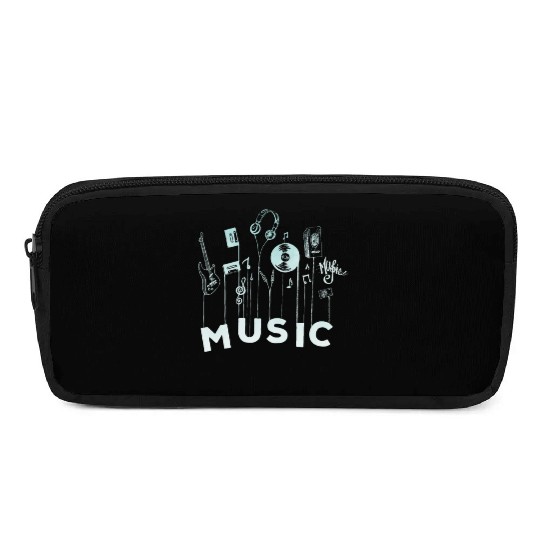 Musical Notes Vinyl Guitar Music Lover Pencil Cases