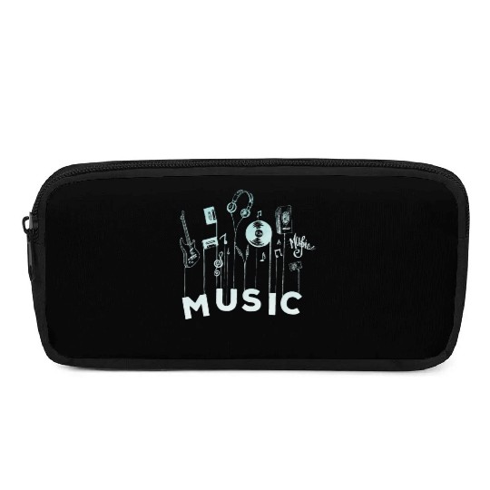 Musical Notes Vinyl Guitar Music Lover Pencil Cases