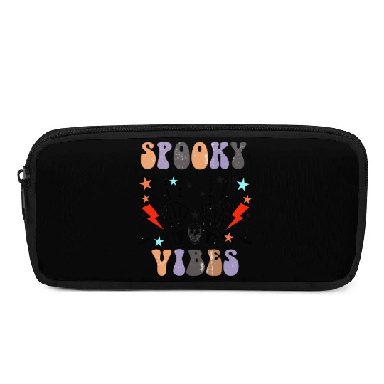 Spooky Vibes Retro Skeleton Hands Gift For Boys Pencil Cases