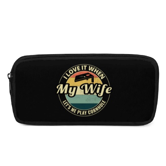 Cornhole Bean Bag Toss Lawn Game Husband Wife Pencil Cases