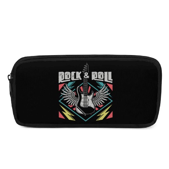 Rock and Roll Music Lover Guitar Player Pencil Cases