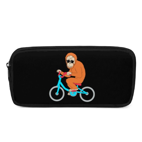 Monkey Riding A Bike Funny Ape Orangutan Pencil Cases