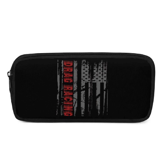 Drag Racer Fans Patriotic American Flag Drag Racin Pencil Cases