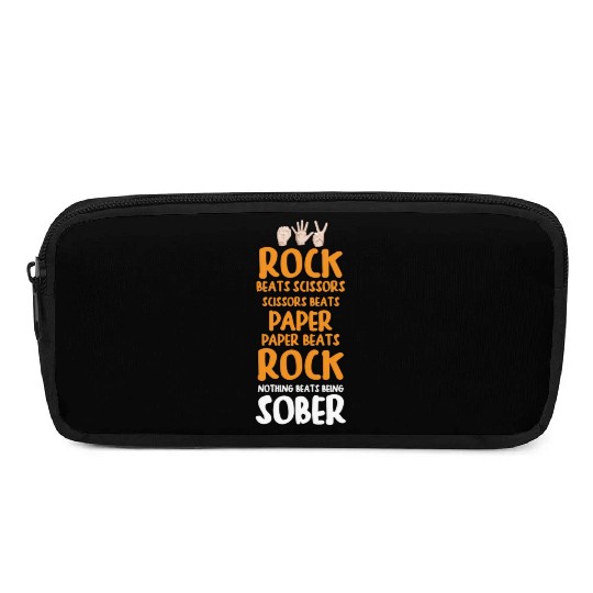 Sobriety Gift for Men or Women Rock Paper Scissors Pencil Cases