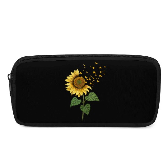 Sunflower Birds Cute Floral Birdwatching Pencil Cases
