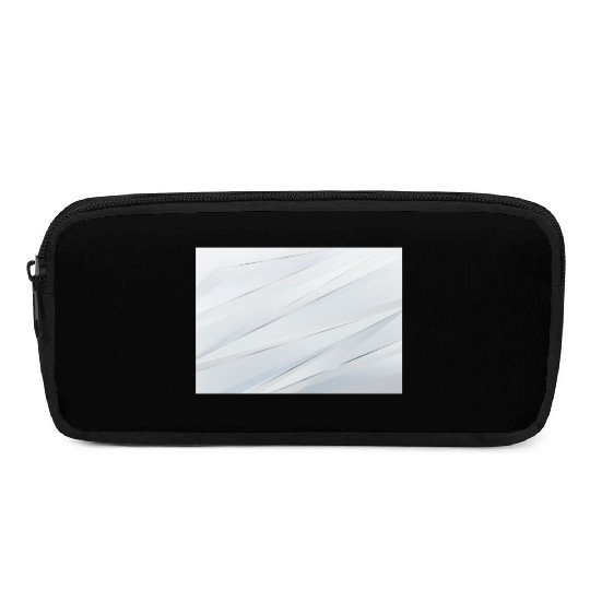 Luxury White Silver Stripes Pencil Cases