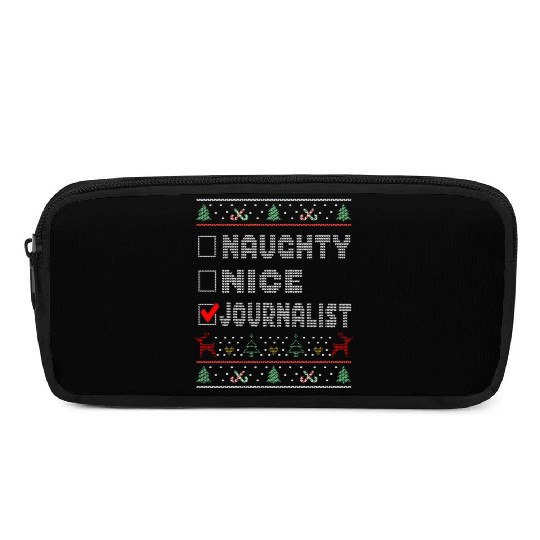 Naughty Nice Journalist, Matching Christmas Group Pencil Cases