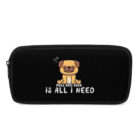 Pugs And Beer Is All I Need Funny Pug Dad Pugfathe Pencil Cases