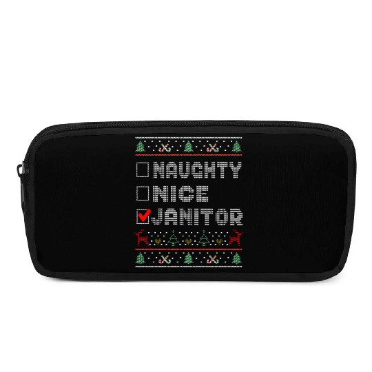 Naughty Nice Janitor, Matching Christmas Group Pencil Cases