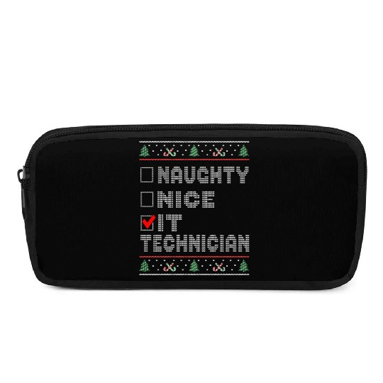Naughty Nice IT Technician, Matching Christmas Pencil Cases