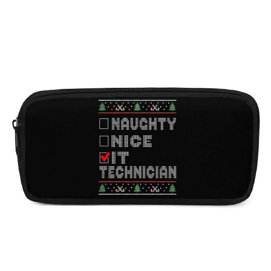 Naughty Nice IT Technician, Matching Christmas Pencil Cases