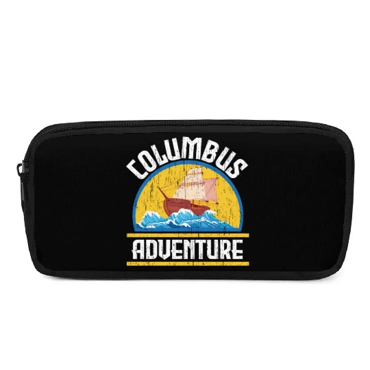 Columbus Adventure USA America Columbus Day Pencil Cases