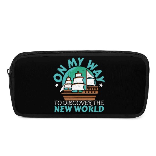 On The Way To Discover The New World Columbus Day Pencil Cases