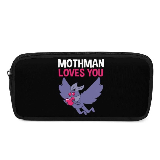 Mothman Loves You Valentines Day Cryptid For Women Pencil Cases