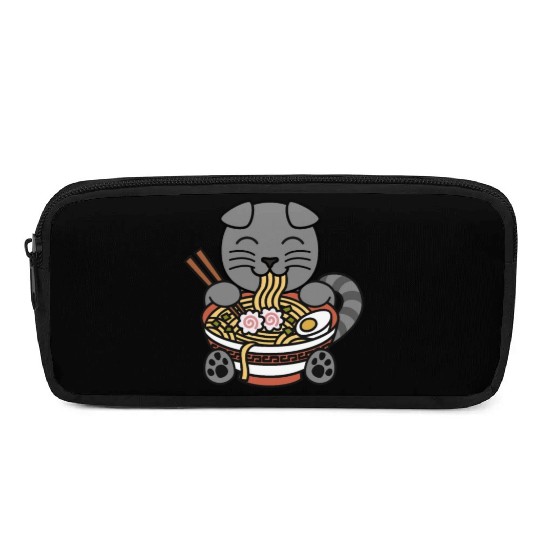Scottish Fold Cat Ramen Noodles Pencil Cases