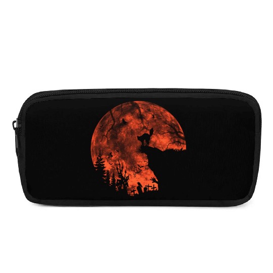 Cat Red Moon trick or treat Bats Forest Funny Hall Pencil Cases