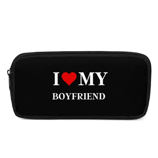 I Love My Boyfriend Black Pencil Cases