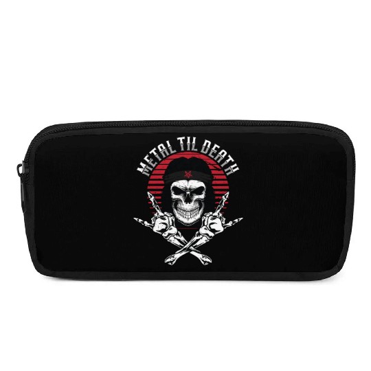 Metal Til Death Skeleton-Themed Halloween Costume Pencil Cases