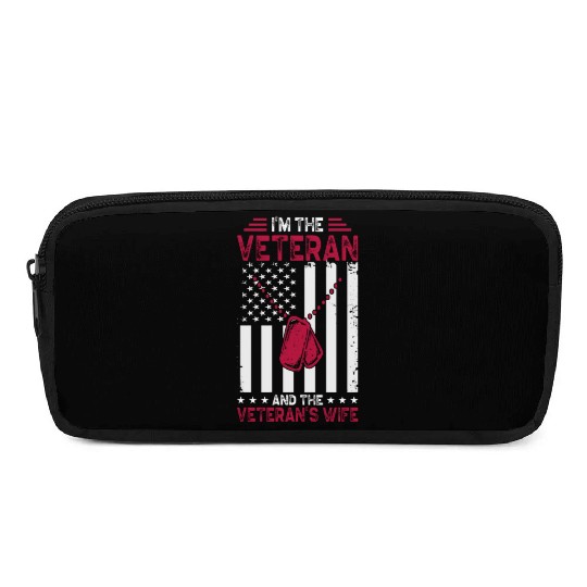 Veteran Wife US Veterans Day Patriotic American Fl Pencil Cases