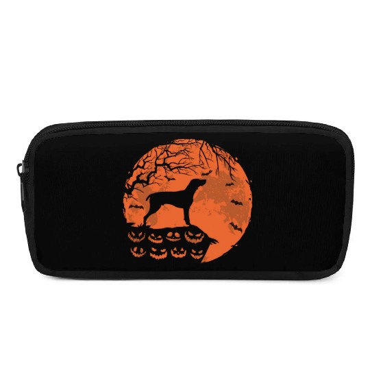 German Shorthaired Pointer And Moon Halloween Pencil Cases
