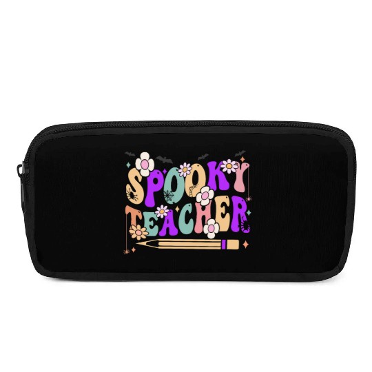 Spooky Season Retro Spooky Teacher Halloween Funny Pencil Cases