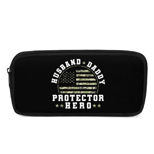 Husband Daddy Protector Hero US Army Veteran Pencil Cases