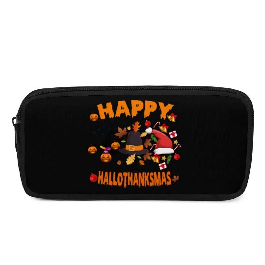Wine Halloween Christmas Happy Hallothanksmas Pencil Cases