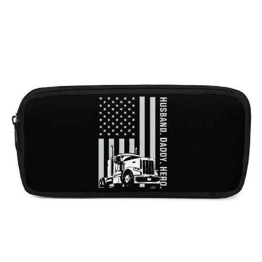 Patriotic Trucker Dad Truck Driver Pencil Cases