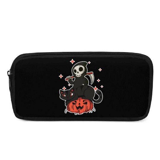 Grim Reaper On A Halloween Pumpkin A Trick Or Pencil Cases