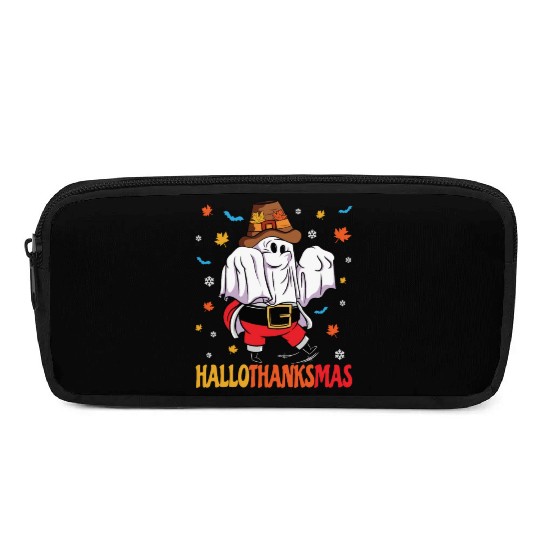Happy Hallothanksmas Halloween Thanksgiving Santa Pencil Cases