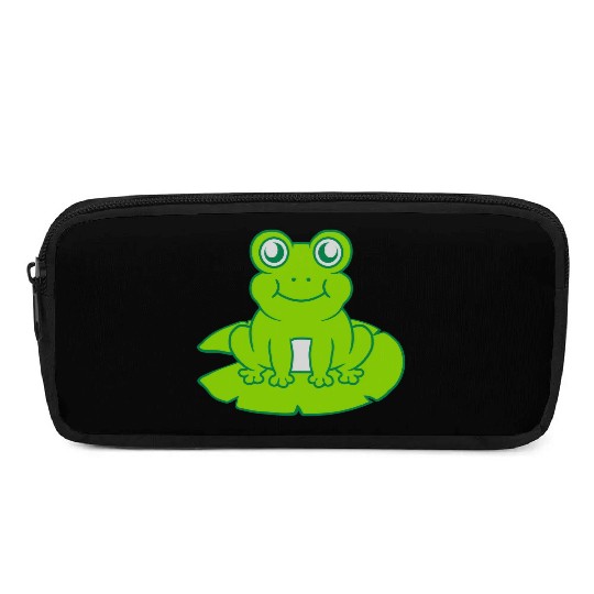 frog sitting water lily sea leaf Pencil Cases
