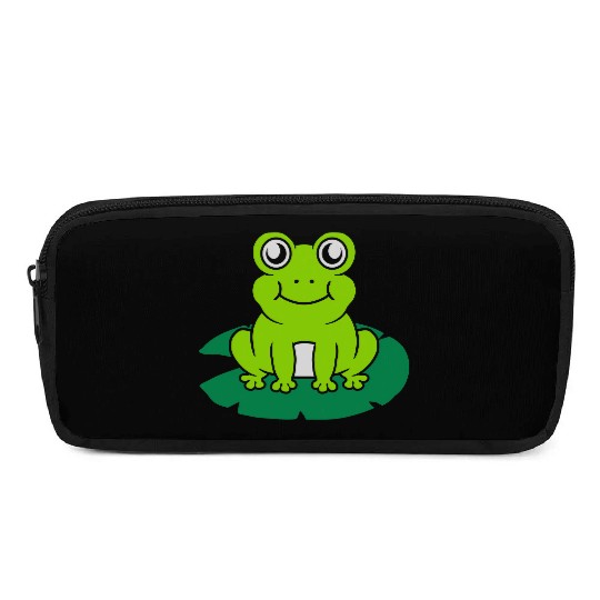 Cute frog sitting water lily Pencil Cases