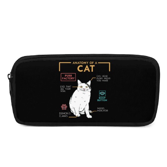 Funny Weird Cat Meme Smiling, Anatomy of A Cat Pencil Cases