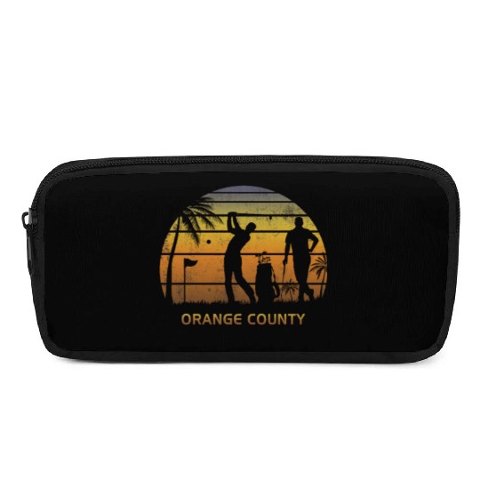 Retro Orange County Golf Golfing Fan Golfer Gift Pencil Cases