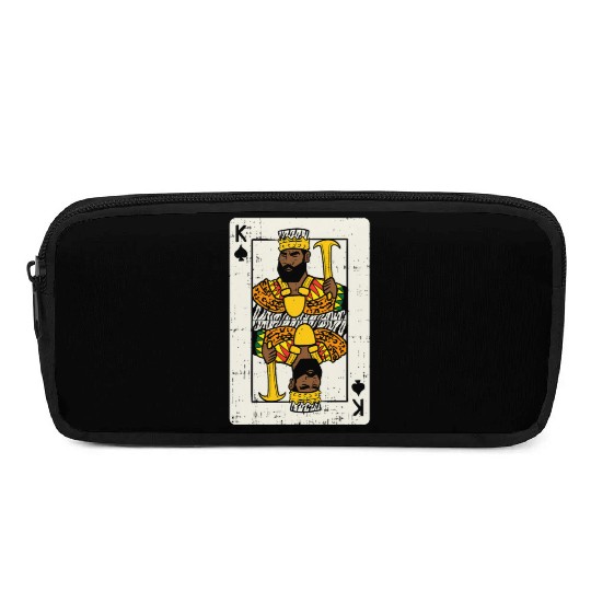 Mens African King Card Black Pride BLM Couple Matc Pencil Cases